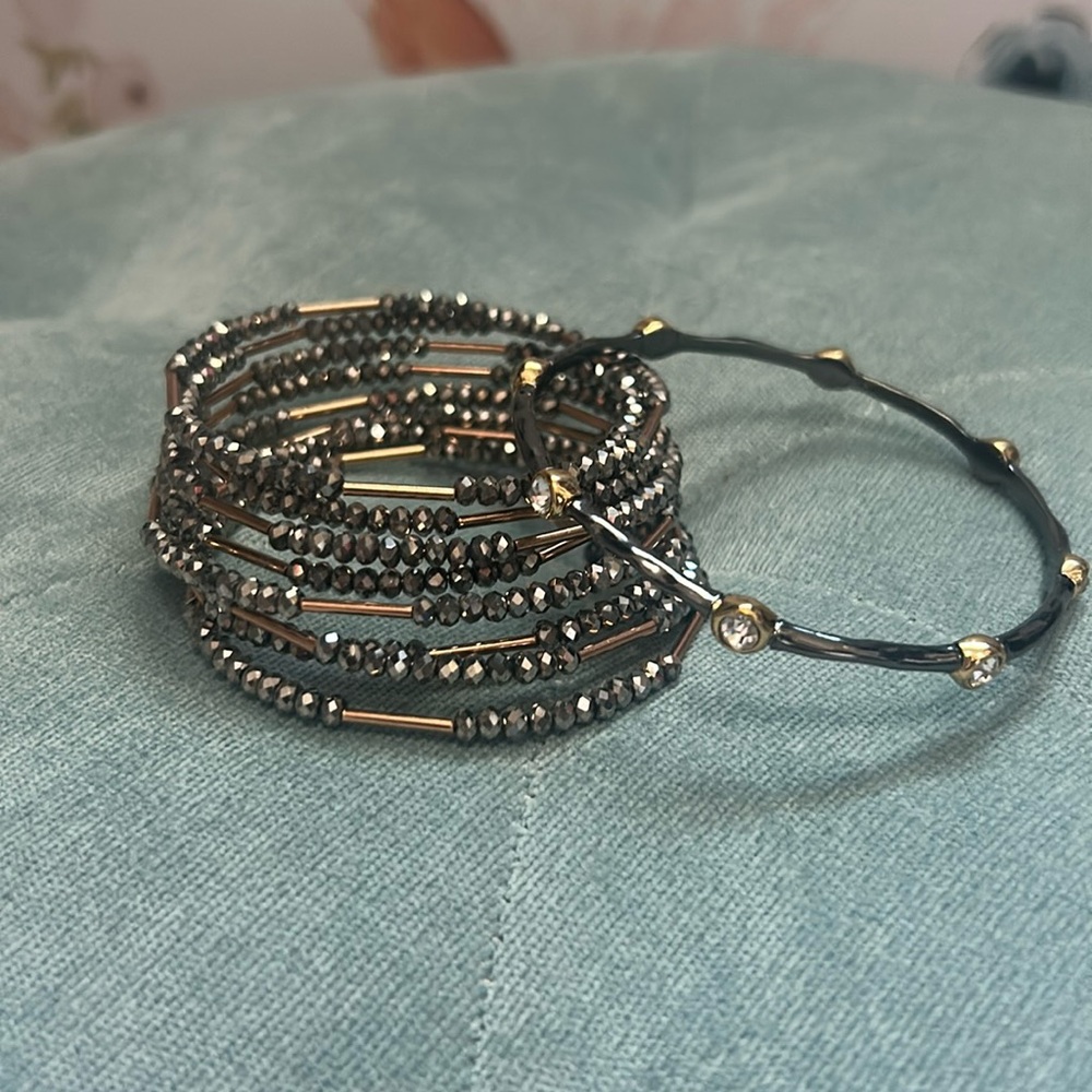 Stella & Dot mixed metal bangles bundle